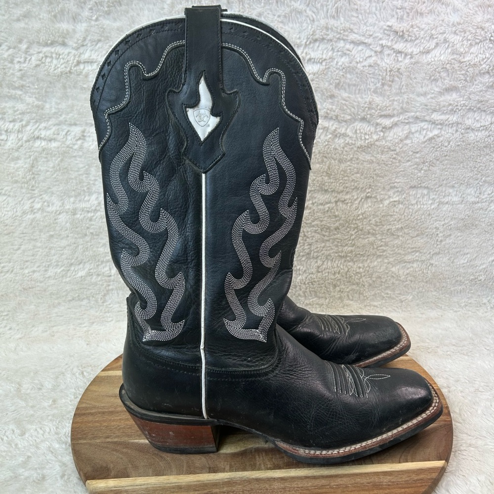 Ariat Black Fire Cowgirl Black Leather Women's Boots Size 11B 10007594